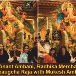 Ambani Anant Ambani Radhika Merchant visited Lalbaugcha Raja with Mukesh Ambani