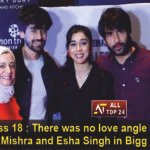 Bigg Boss 18 There was no love angle between Avinash Mishra and Esha Singh in Bigg Boss 18.