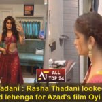 Rasha Tadani Rasha Thadani looked ethnic in a red lehenga for Azad's film Oyi Amma