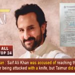 Saif Ali Khan Saif Ali Khan was accused of reaching the hospital 2 hours after being attacked with a knife, but Taimur did not take him