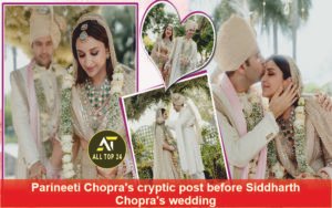 Parineeti Chopra's cryptic post before Siddharth Chopra's wedding