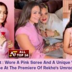 Alia Bhatt : Wore A Pink Saree And A Unique 'Waterfall' Blouse At The Premiere Of Rekha's Umrao Jaan