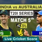 AUS vs IND 5th T20I : Live Cricket Score