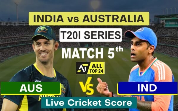 AUS vs IND 5th T20I : Live Cricket Score