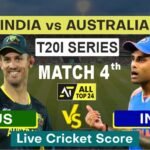 AUS vs IND 4th T20I : Live Cricket Score