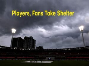 Players, Fans Take Shelter