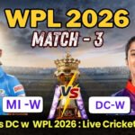 DC w vs MI w : WPL 2026, Live Cricket Score