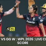 RCB W vs GG W : WPL 2026 : Live Cricket Score