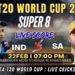 IND vs SA : T20 World Cup Super 8 Live Cricket Score 