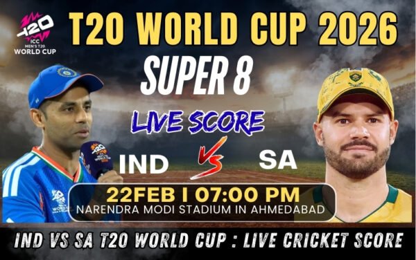 IND vs SA : T20 World Cup Super 8 Live Cricket Score 