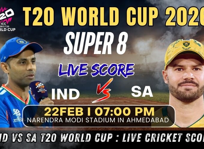 IND vs SA : T20 World Cup Super 8 Live Cricket Score 