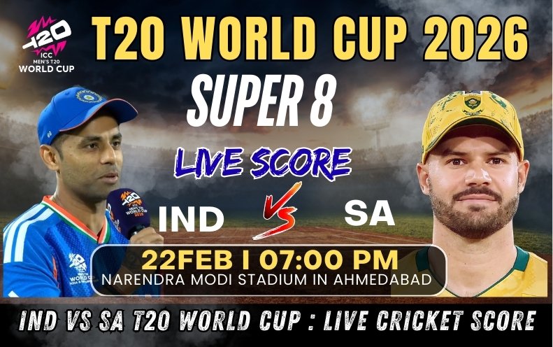 IND vs SA : T20 World Cup Super 8 Live Cricket Score 