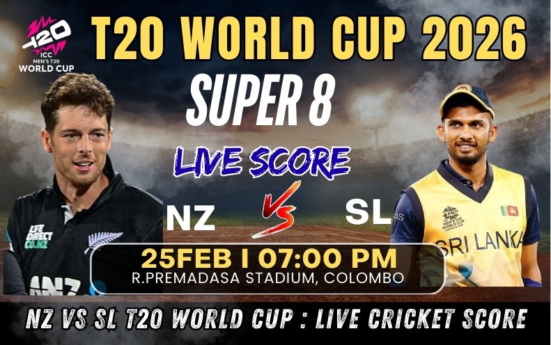 New Zealand vs Sri Lanka : T20 World Cup Super 8 Live Cricket Score