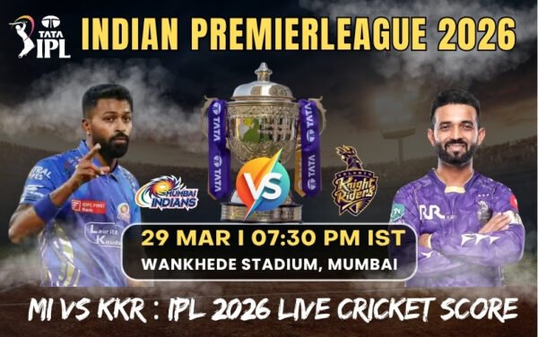 MI vs KKR : IPL 2026 Live Cricket Score